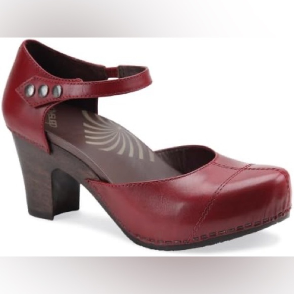 Dansko Dark Red Leather Rachel